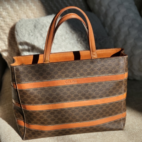 Celine Macadam Striped Handbag..Original!! - Picture 1 of 14